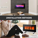36 Inch Electric Wall Mounted Freestanding Fireplace with Remote Control-Black by LJGDeals