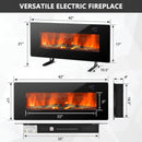42 Inch Electric Wall Mounted Freestanding Fireplace with Remote Control-Black by LJGDeals
