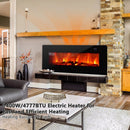 42 Inch Electric Wall Mounted Freestanding Fireplace with Remote Control-Black by LJGDeals