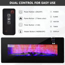 42 Inch Electric Wall Mounted Freestanding Fireplace with Remote Control-Black by LJGDeals
