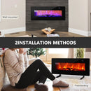 42 Inch Electric Wall Mounted Freestanding Fireplace with Remote Control-Black by LJGDeals