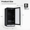 15 Inch 100 Can Built-in Freestanding Beverage Cooler Refrigerator with Adjustable Temperature and Shelf-Silver by LJGDeals