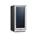 15 Inch 100 Can Built-in Freestanding Beverage Cooler Refrigerator with Adjustable Temperature and Shelf-Silver by LJGDeals