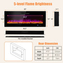 50/60 Inch Wall Mounted Recessed Electric Fireplace with Decorative Crystal and Log by LJGDeals