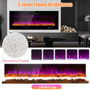 50/60 Inch Wall Mounted Recessed Electric Fireplace with Decorative Crystal and Log by LJGDeals
