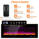 50/60 Inch Wall Mounted Recessed Electric Fireplace with Decorative Crystal and Log by LJGDeals