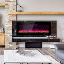 50/60 Inch Wall Mounted Recessed Electric Fireplace with Decorative Crystal and Log by LJGDeals