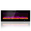 50/60 Inch Wall Mounted Recessed Electric Fireplace with Decorative Crystal and Log by DirectDeals