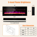 50/60 Inch Wall Mounted Recessed Electric Fireplace with Decorative Crystal and Log by LJGDeals