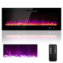50/60 Inch Wall Mounted Recessed Electric Fireplace with Decorative Crystal and Log by LJGDeals