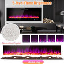 50/60 Inch Wall Mounted Recessed Electric Fireplace with Decorative Crystal and Log by LJGDeals