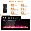 50/60 Inch Wall Mounted Recessed Electric Fireplace with Decorative Crystal and Log by DirectDeals