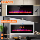 50/60 Inch Wall Mounted Recessed Electric Fireplace with Decorative Crystal and Log by LJGDeals