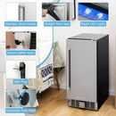 Compact Refrigerator with Adjustable Thermostat and Stainless Steel Door-Silver by LJGDeals