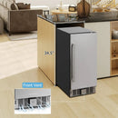Compact Refrigerator with Adjustable Thermostat and Stainless Steel Door-Silver by LJGDeals