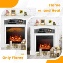 18 Inch 1400W Electric TV Stand Fireplace with Shelf by LJGDeals