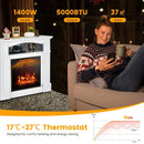 18 Inch 1400W Electric TV Stand Fireplace with Shelf by LJGDeals