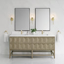 James Martin Emmeline 72" Double Bathroom Vanity, Pebble Oak