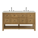 James Martin Breckenridge 60" Double Bathroom Vanity, Light Natural Oak