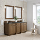 James Martin Bristol 72" Double Bathroom Vanity, Saddle Brown