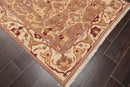 3'10" x 5'10" Hand Knotted Wool High Low Pile Area Rug Brown