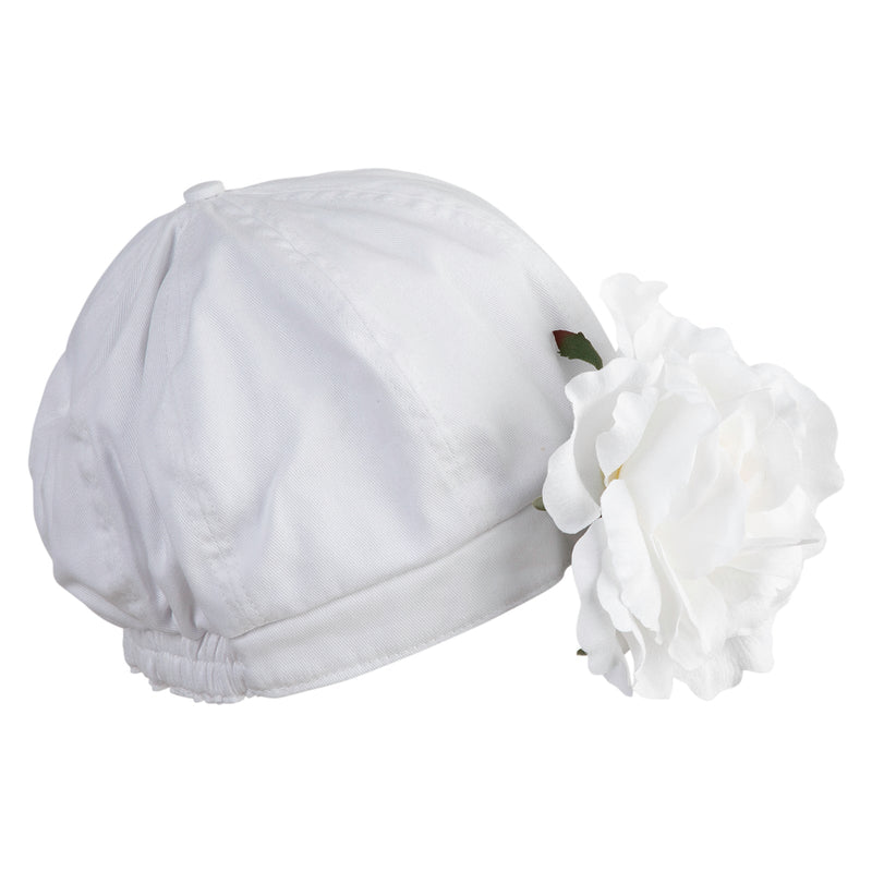Flower Ribbon Trim Newsboy Cap