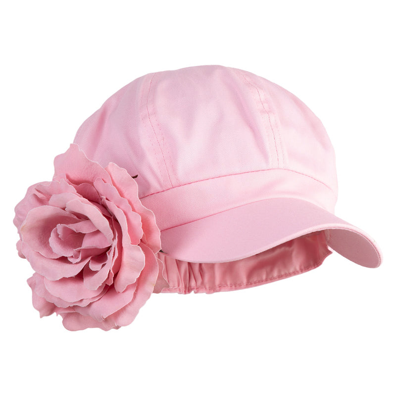 Flower Ribbon Trim Newsboy Cap