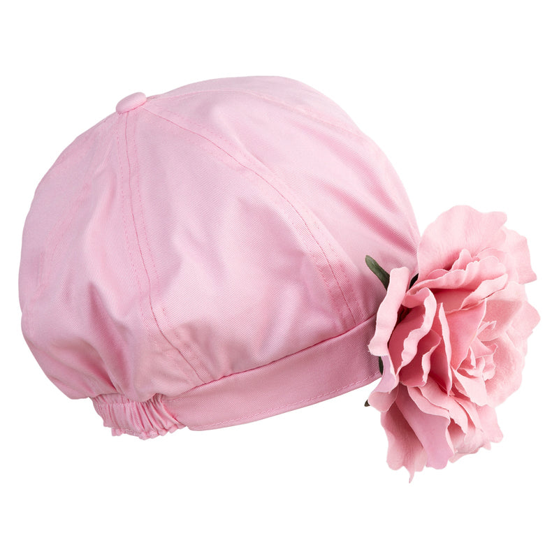 Flower Ribbon Trim Newsboy Cap