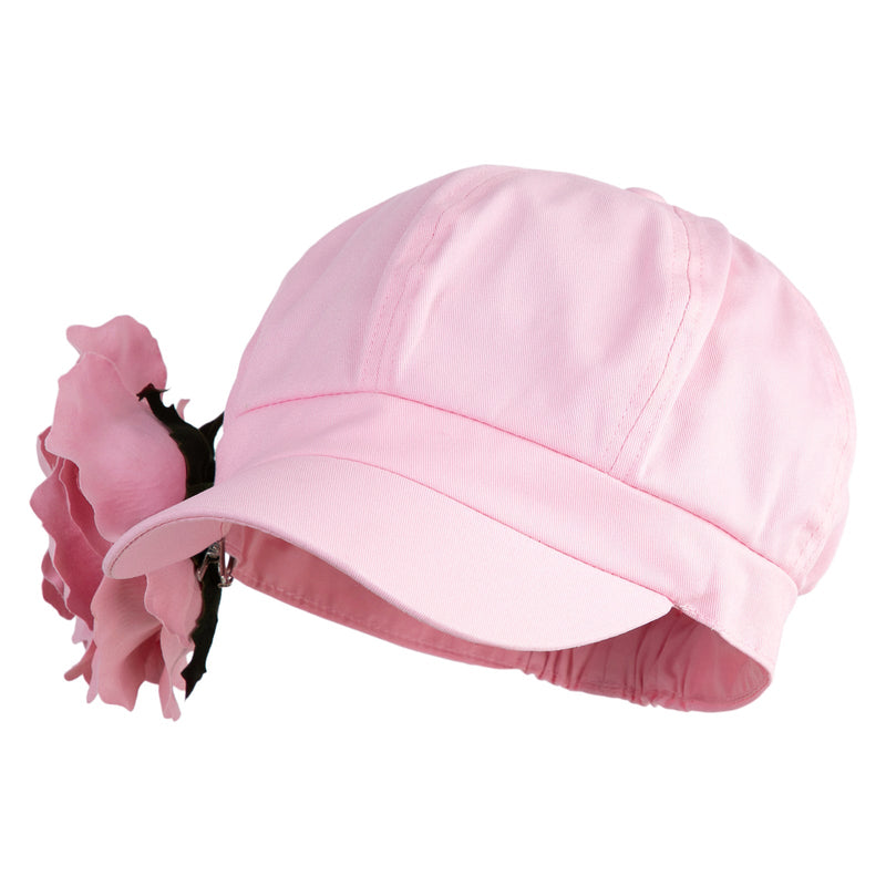 Flower Ribbon Trim Newsboy Cap