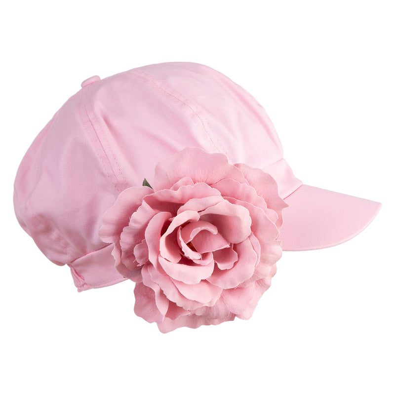 Flower Ribbon Trim Newsboy Cap
