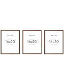 16x20 in, Set of 3, Walnut Oak Frame