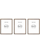 8x10 in, Set of 3, Walnut Oak Frame