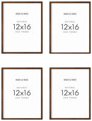 12x16 in, Set of 4, Walnut Oak Frame