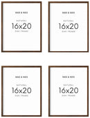 16x20 in, Set of 4, Walnut Oak Frame