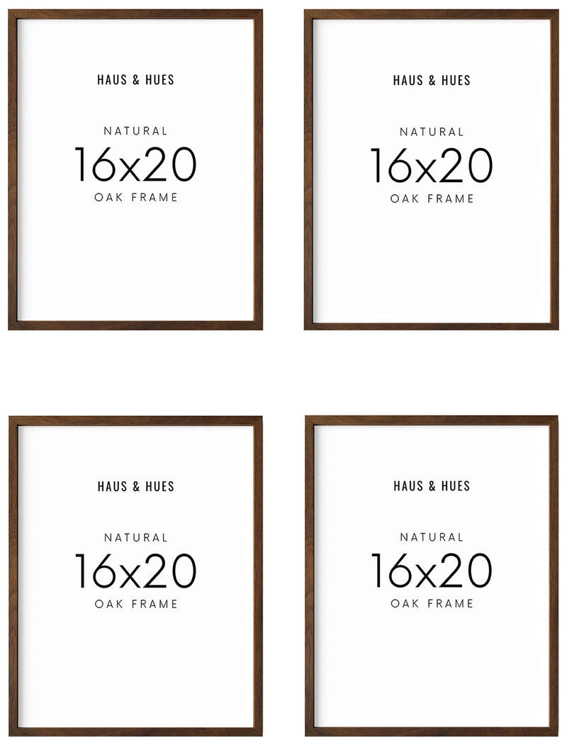 16x20 in, Set of 4, Walnut Oak Frame