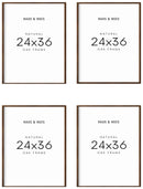 24x36 in, Set of 4, Walnut Oak Frame