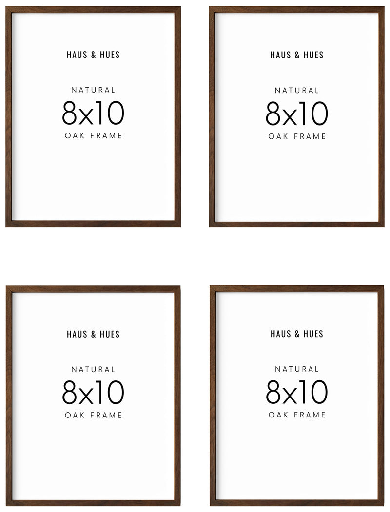 8x10 in, Set of 4, Walnut Oak Frame