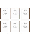 12x16 in, Set of 6, Walnut Oak Frame