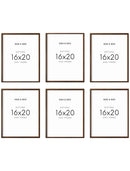 16x20 in, Set of 6, Walnut Oak Frame