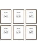 8x10 in, Set of 6, Walnut Oak Frame