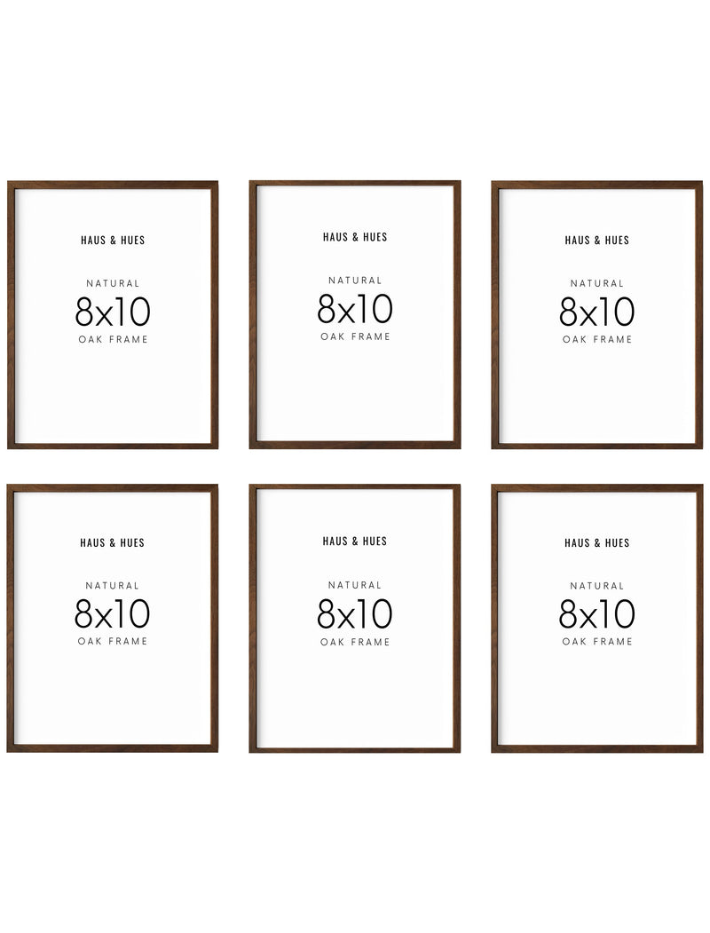 8x10 in, Set of 6, Walnut Oak Frame