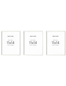 11x14 in, Set of 3, White Oak Frame