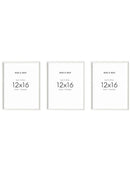 12x16 in, Set of 3, White Oak Frame