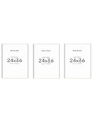 24x36 in, Set of 3, White Oak Frame