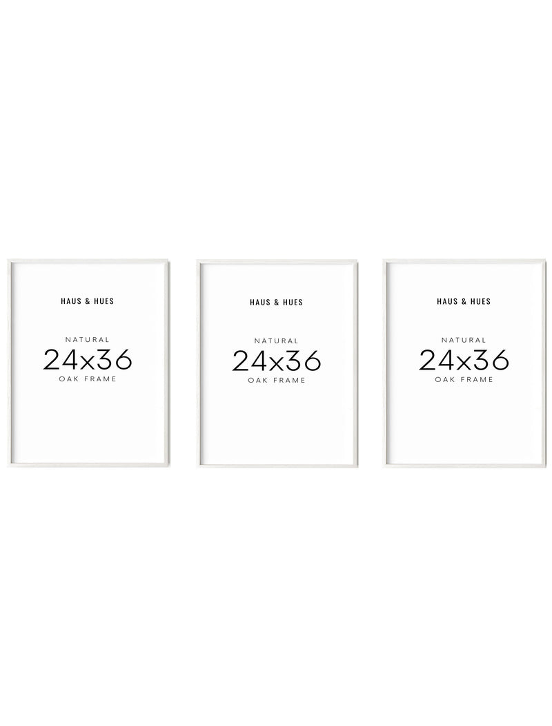 24x36 in, Set of 3, White Oak Frame