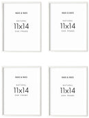 11x14 in, Set of 4, White Oak Frame