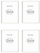 12x16 in, Set of 4, White Oak Frame
