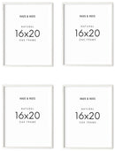 16x20 in, Set of 4, White Oak Frame