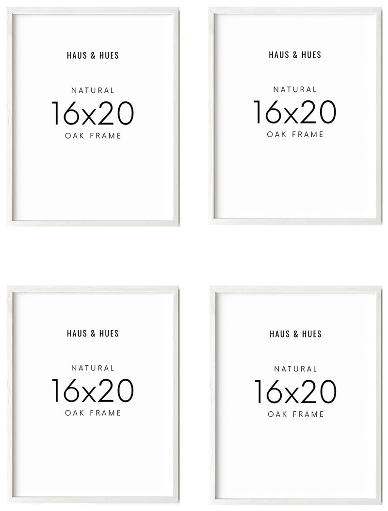 16x20 in, Set of 4, White Oak Frame