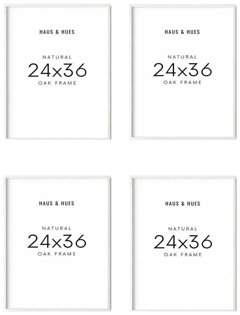 24x36 in, Set of 4, White Oak Frame